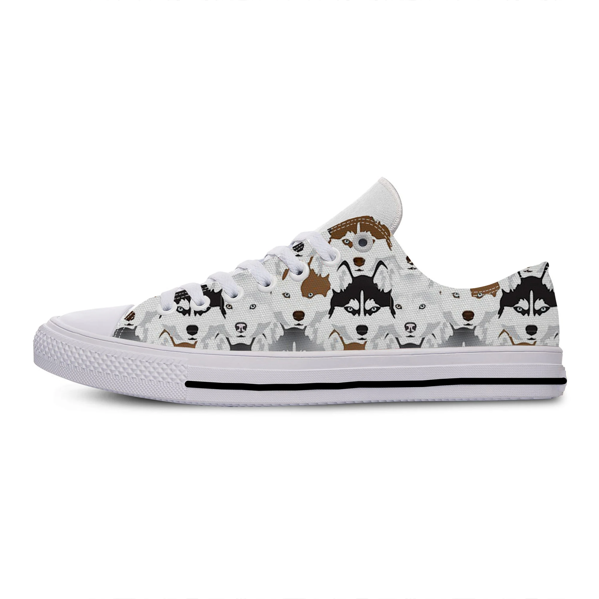 Heißer Sommer Husky Hund Tier Haustiere Nette Neue Kommen Leichte Klassische Leinwand Schuhe Männer Frauen Casual Turnschuhe Low Top Board Schuhe