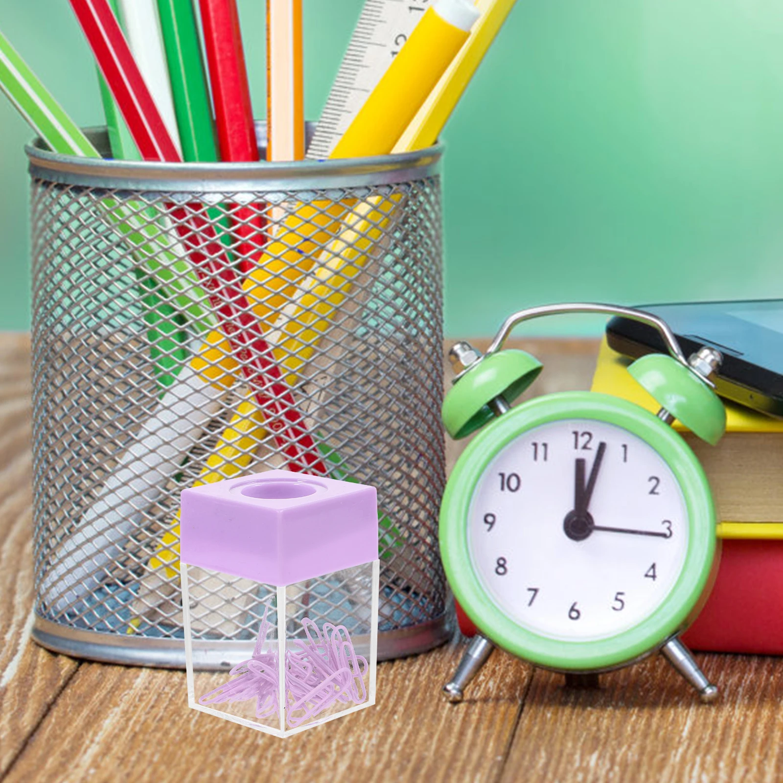 

2pcs Paper Clip Containers Home Office Desk Organizer Multi-Functional Storage Box For School Stationery Binder Clips