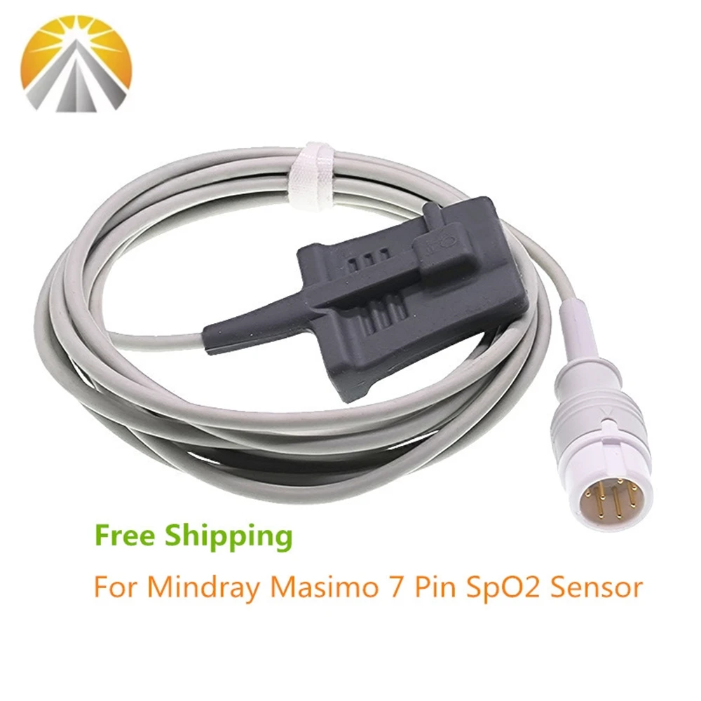 Reusable SPO2 Sensor for Mindray 7 Pin Beneview T5 T6 T8 iMEC iPM Series Beneheart Pulse Oximeter Heart Rate Probe MA-SI-MO Tech