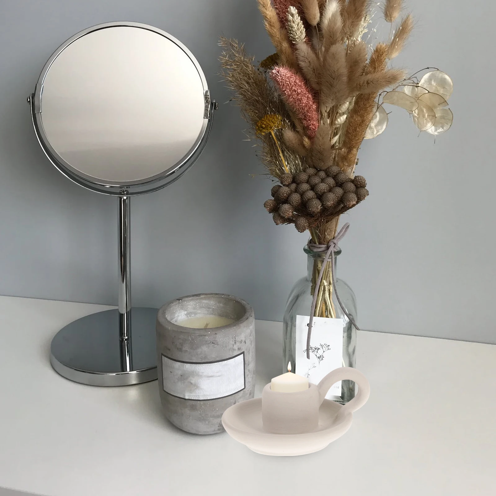 

2Pcs Ceramic Candlestick Unique Exquisite Craft Decorative Adorn Wedding Birthday Christmas Gift Home Table Decor