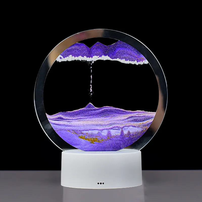 Internet Celebrity Lamp Atmosphere Creative Quicksand Lamp Ornament Hourglass Sand Painting 3d Night Lamp Table Bedside Bedroom