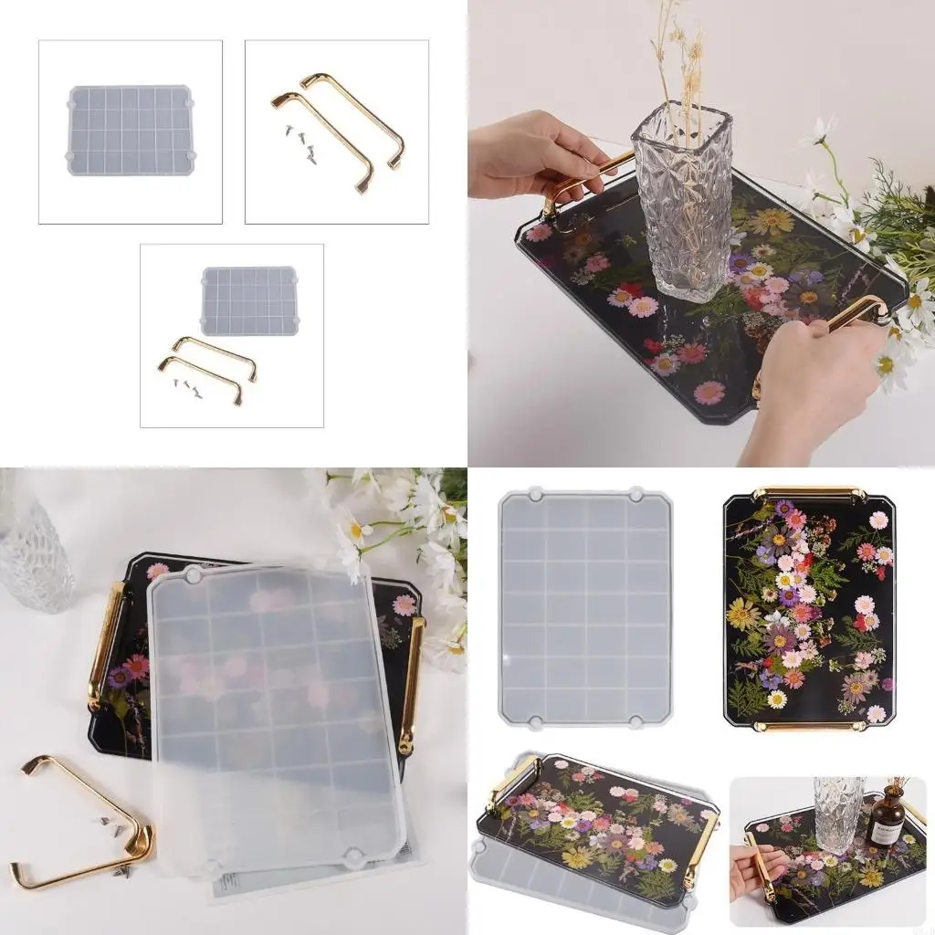 

Прямоугольная форма для подноса из силиконовой смолы для создания подноса для поделок из хрустальной смолы