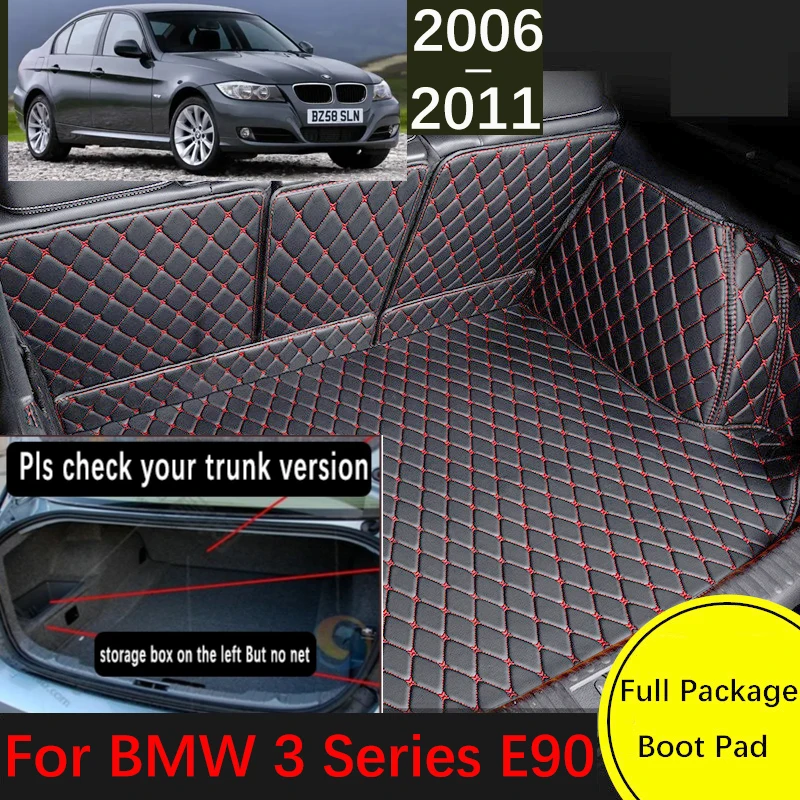 

Custom Leather Car Trunk Mat For BMW 3 Series E90 MK5 2006~2011 Waterproof Cargo Liner Carpet Interior Parts Accessories Cover