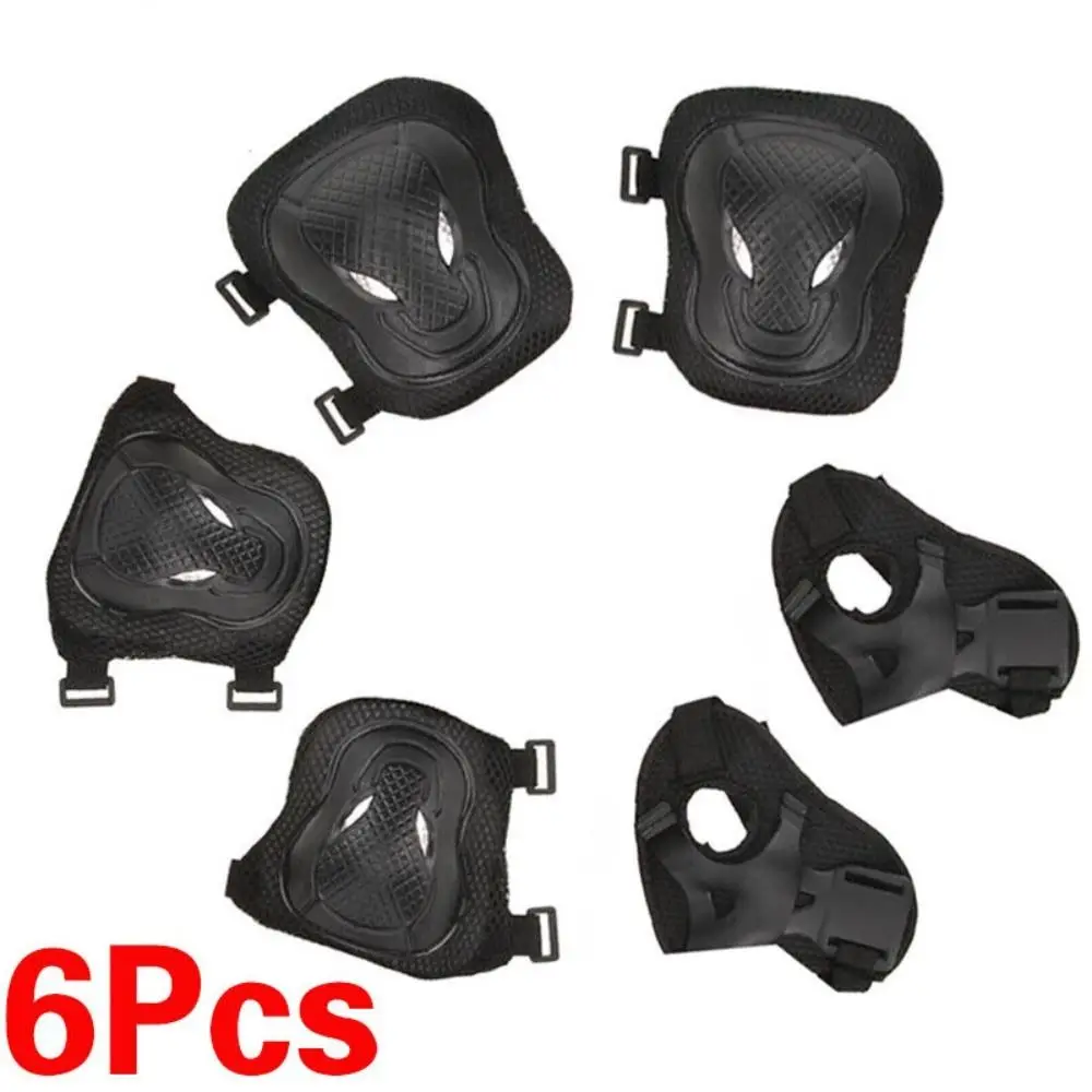 Security Protected Elbow Wrist Knee Pads Sports Durable Skate Roller Guard Black Protective Gear Set Women Men Adult
