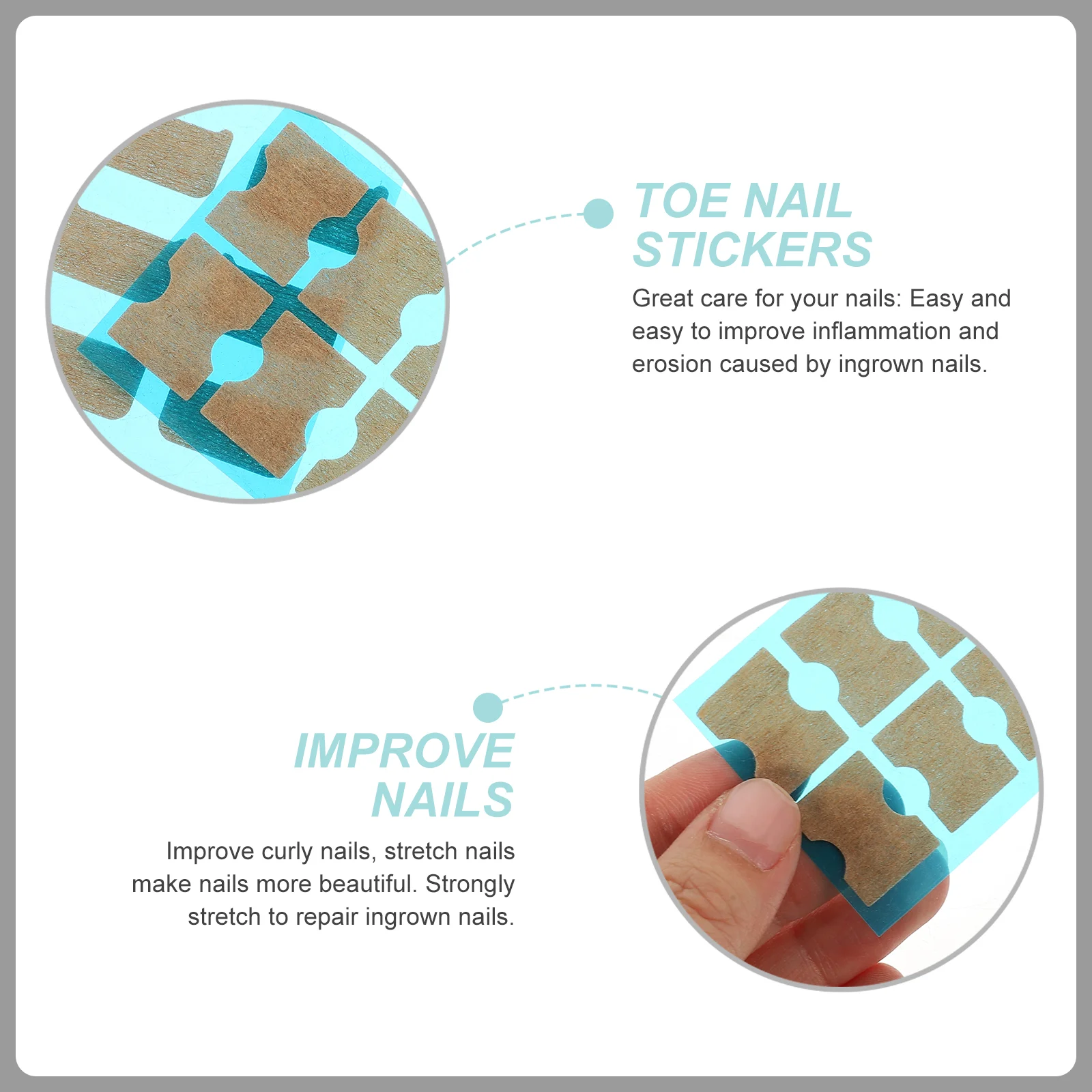 100 Pcs Toenail Patch Correction Sticker Stickers Ingrown Toenails Embedded Care Tools Repair Patches Corrector The Pet