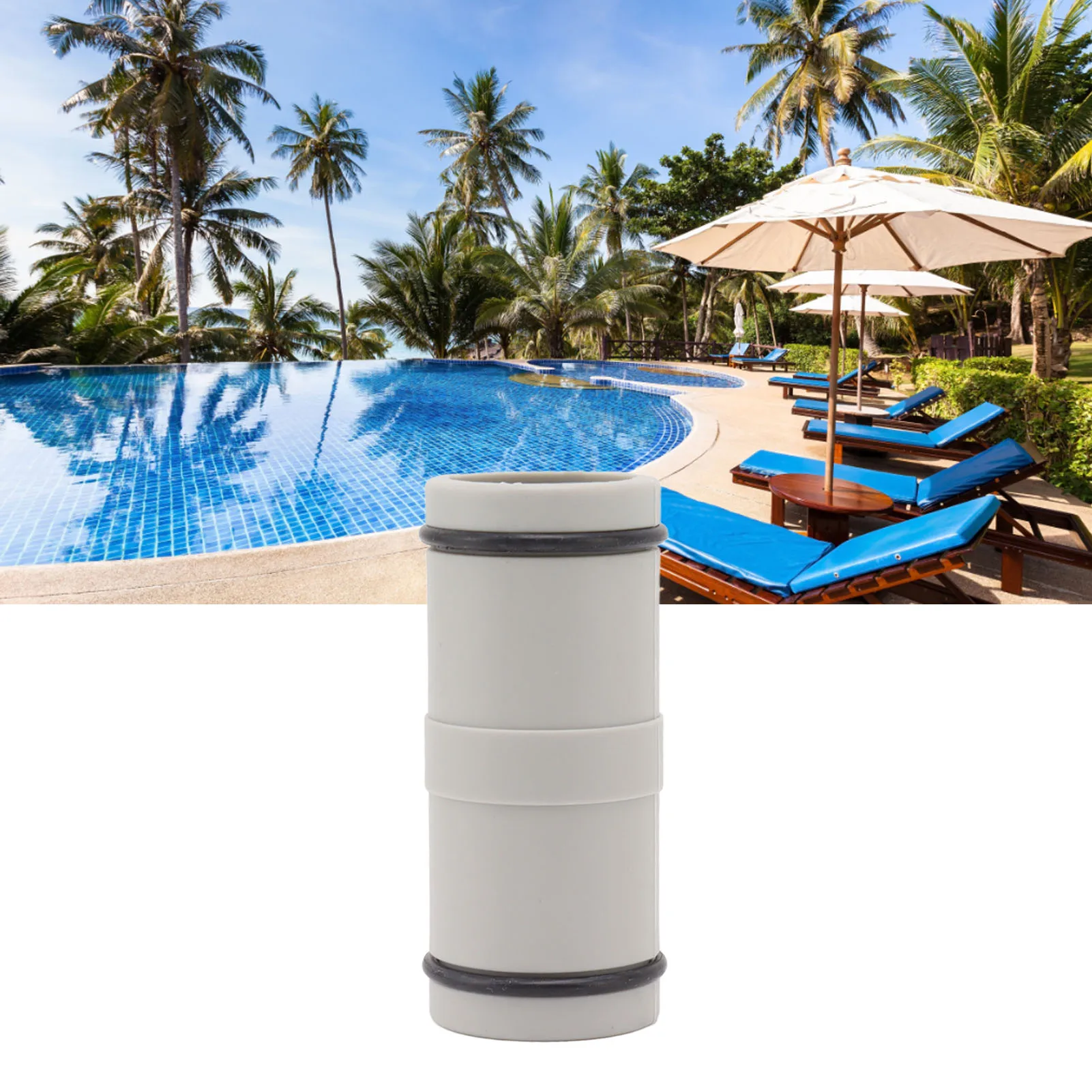 Adaptador de tubería de agua de 1,25 pulgadas a 1,25 pulgadas, repuesto de adaptador de manguera para evitar fugas de agua para piscina sobre el suelo