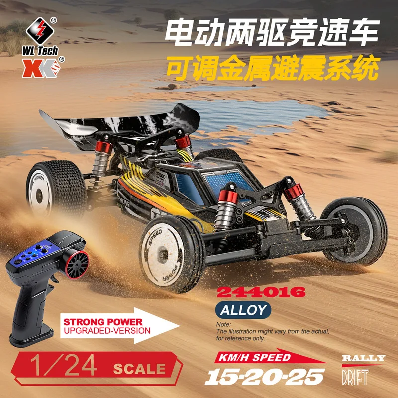 

New Weili 244016 Remote Control Rc High-Speed Car 1:24 Electric Two-Wheel Drive Full-Scale Drift Mosquito Car Racing Car Toy Man
