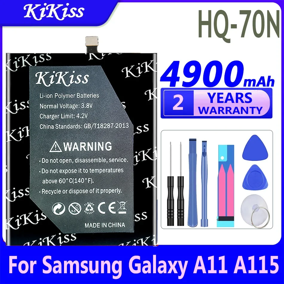 KiKiss HQ-70N HQ70N for Samsung A11 Mobile Phone Battery A115 Built-in Battery 4900mAh + Tools