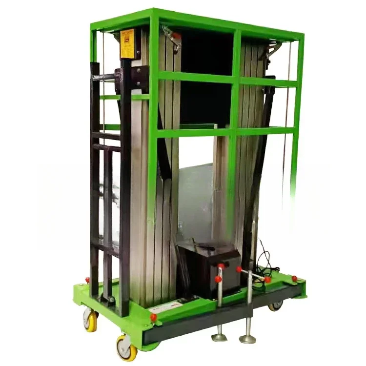 500kg 2-12m Small Mobile Electric Scaffold Aluminum Ladder Work Lift Tables 12 Meters Height Electric Motor Foldable Man Lift