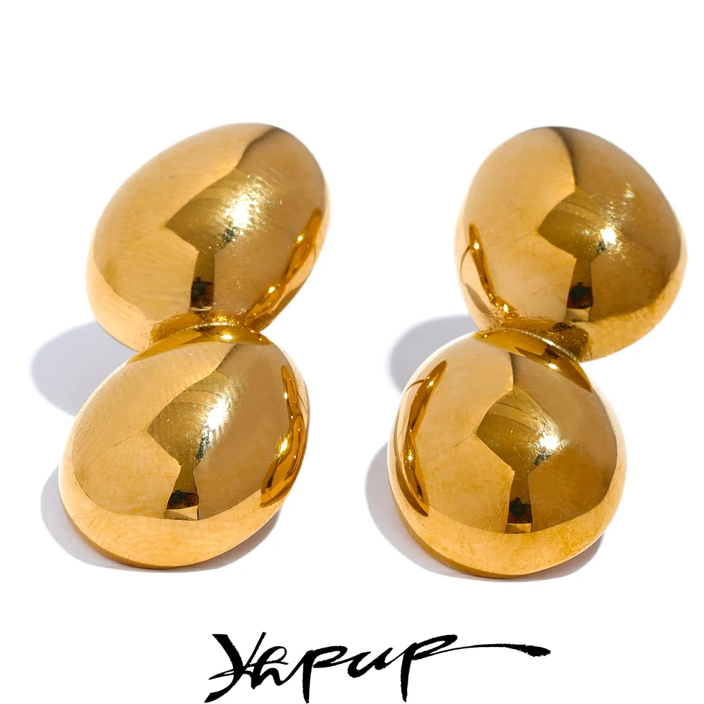 Yhpup 빅 프로모션 스테인레스 스틸 기하학적 스터드 귀걸이, 알레르기 방지 금속, 세련된 방수 쥬얼리, Bijoux 도매