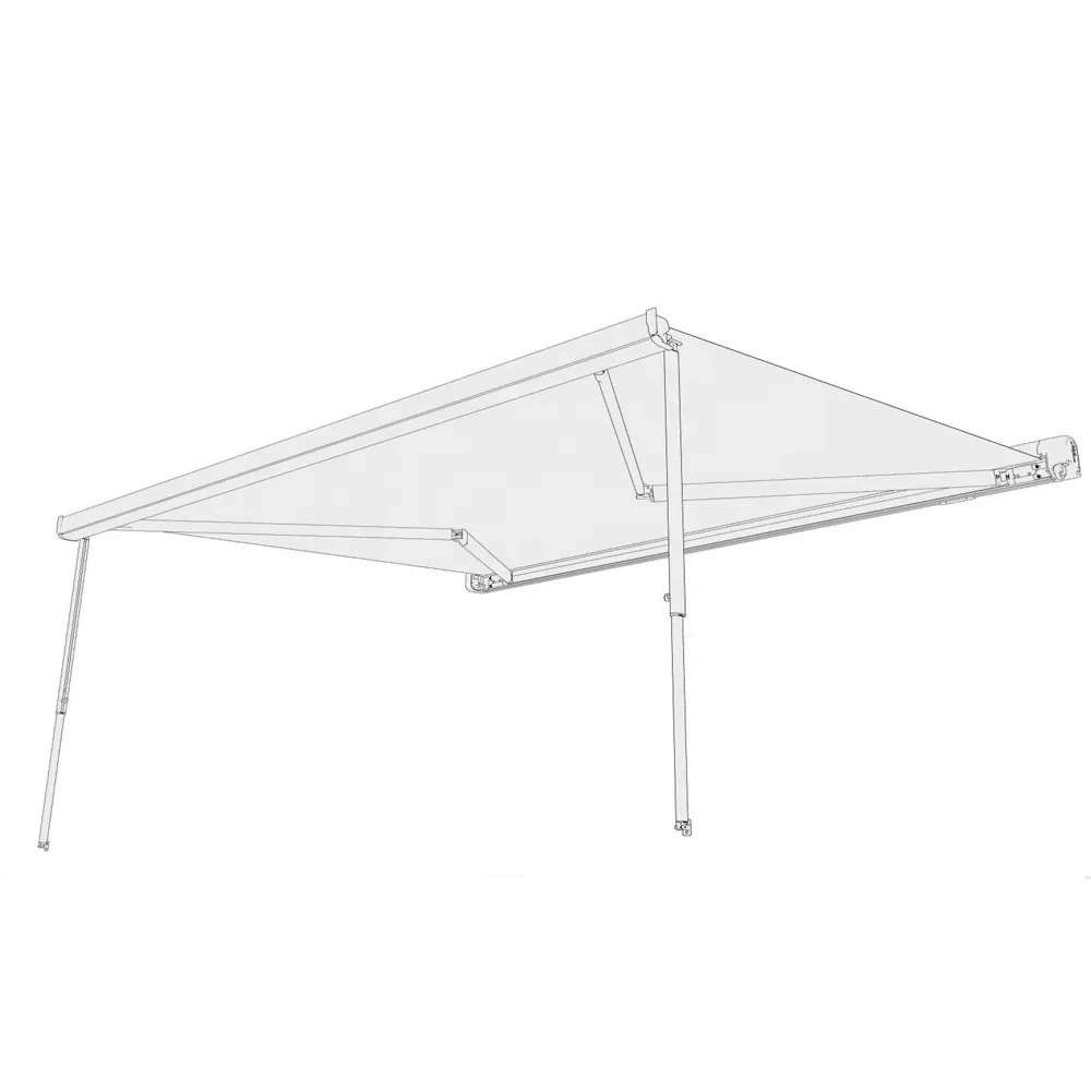S27 Standard Type Side Mounted RV Awning Easy To Install Sunshade With Support Legs