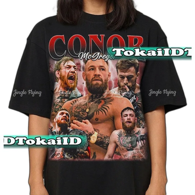Футболка с ретро-графическим коллажем Conor McGregor 90-х годов