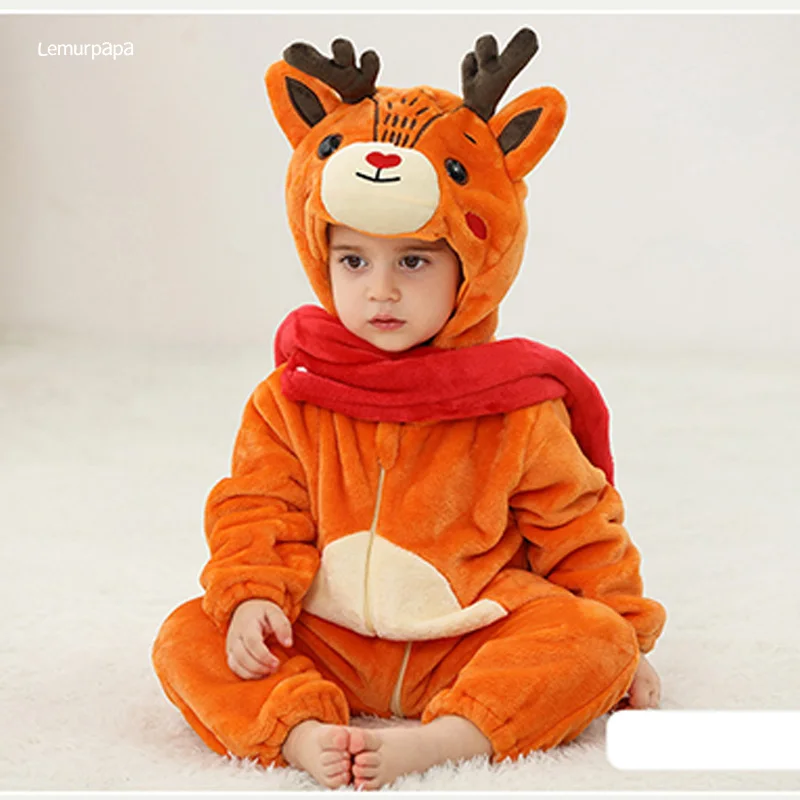 

Deer Romper Baby Boy Girls Pajama Toddlers Winter Outfit Christmas Animal Elk Suit Onesie Festival Party Bebe Clothes Kigurumis