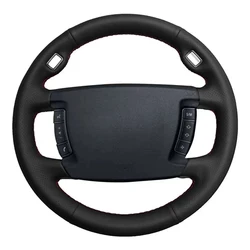 DIY Black Wearable Faux Leather Car Accessories Steering Wheel Cover For BMW E65 E66 Long Wheelbase Sedan 7 Series 2001-2008