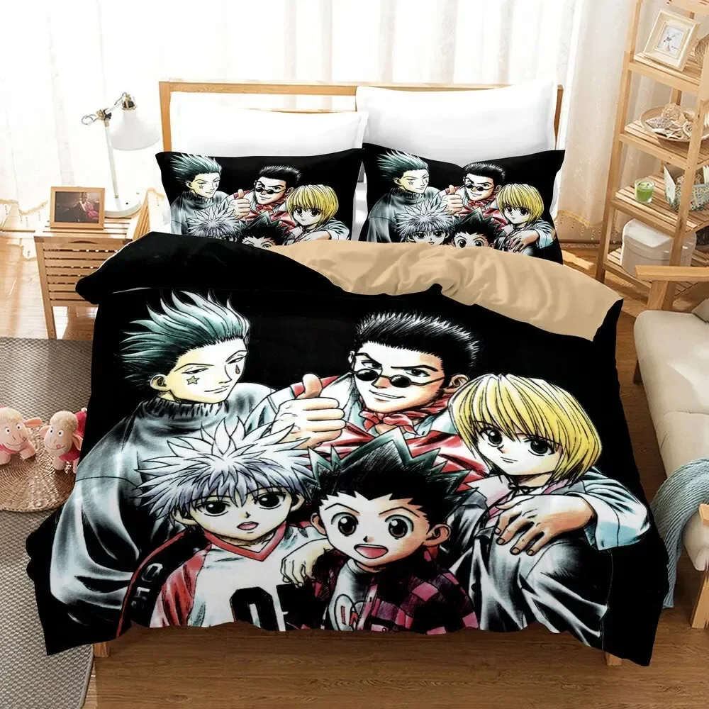 Japanese Anime HUNTER×HUNTER Bedding Set HUNTER Print Duvet Cover Pillowcase  Teenagers and children quilt cover Gift