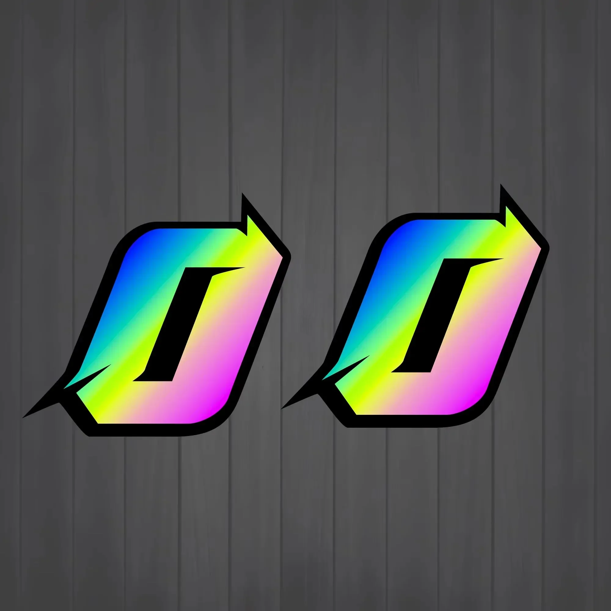 2 Stück Motorrad-Rennzahlen-Aufkleber DIY Reflektierende Regenbogen-Aufkleber Nummern-Helm Auto-Styling 3D-Aufkleber