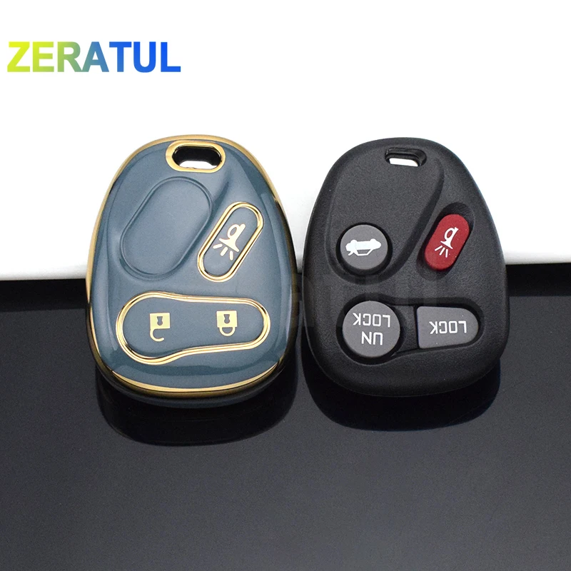 Per Chevrolet S10 Silverado Suburban Tahoe per GMC Sierra Sonoma Yukon 3/4 pulsanti TPU Car Key Cover Case Auto Rempte Shell Fob