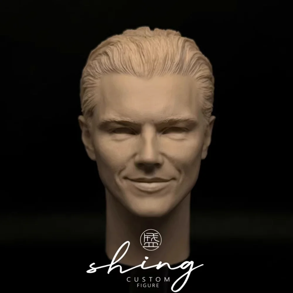 【Only Head】1/6 Scale Male Soldier Famous Acclaimed Actor Unpainted Resin Head Sculpt Fit 12''Action Figure Model For Fans DIY