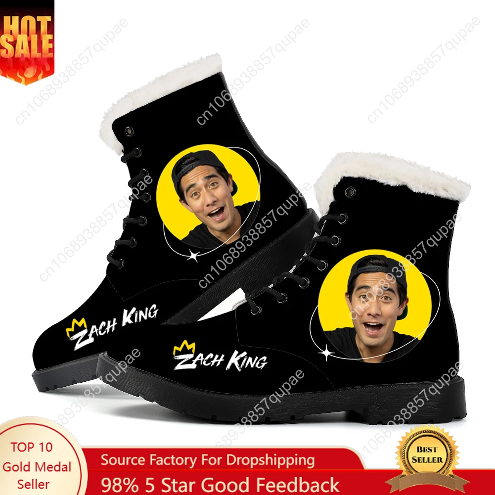 

Zach King Plush Boots American Video Blogger Mens Womens Teenager Shoes Casual Boot Light Warm High Quality Customize Shoe