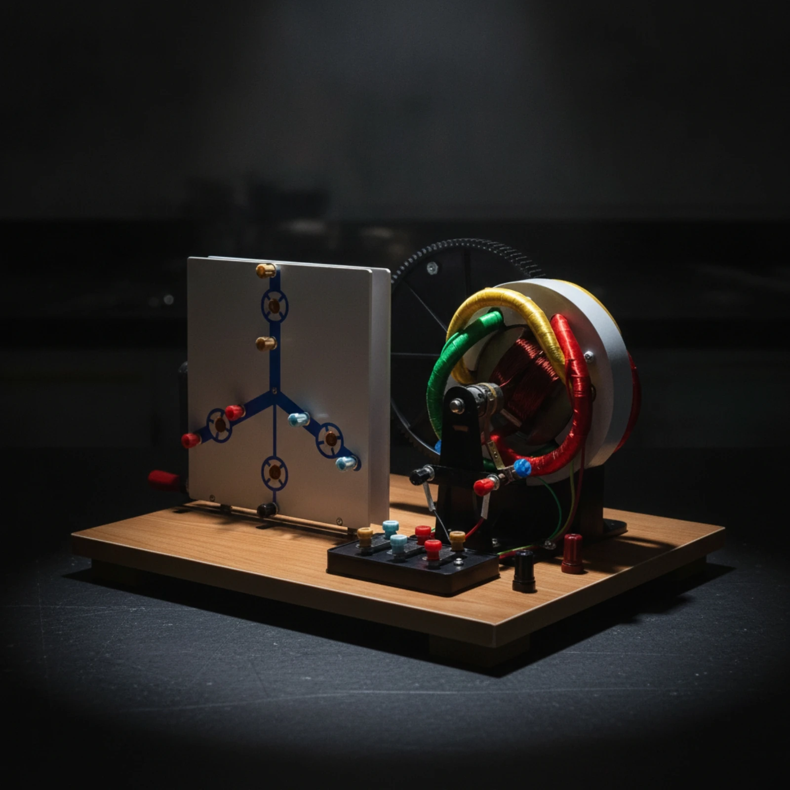 Three-Phase AC and DC Generator Model Hands-on AC/DC Generator Teaching Instrument Physical Teaching Model Manual Visible