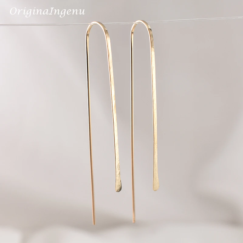 925 Silver Earrings Gold Filled Drop Earrings Handmad Gold Wrap Oorbellen Minimalist Brincos Boho Earrings For Women