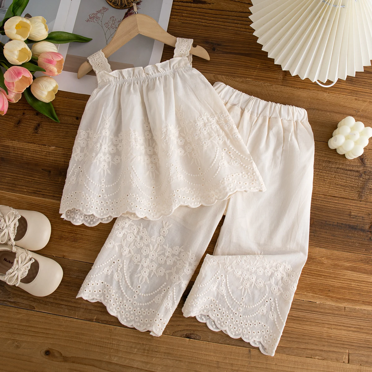 Summer New Baby Girl Solid Color Two-Piece Cool Casual Children'S Suspender Clothing (9 Months -4 Years Old)