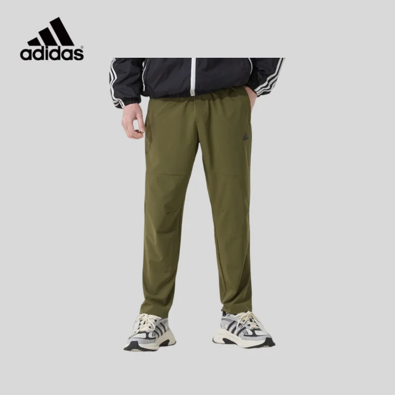 adidas-woven-sweatpants-men's-summer-new-quick-drying-straight-leg-pants-green-american-breathable-trousers-jn4351