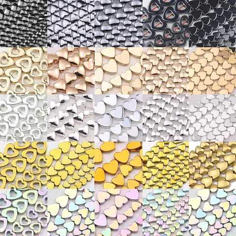 6mm 8mm LOVE Heart Hematite Natural Stone Beads Gold Color White Purple Multi Loose Bead For Charm Necklace Bracelet Jewelry DIY
