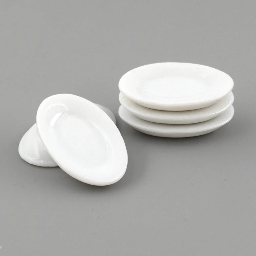 5 قطعة 1/12 دمية مصغرة اكسسوارات صغيرة الحلوى لوحة سيراميك محاكاة طبق لعبة مجسمة لدمية ديكورات منزلية bjd