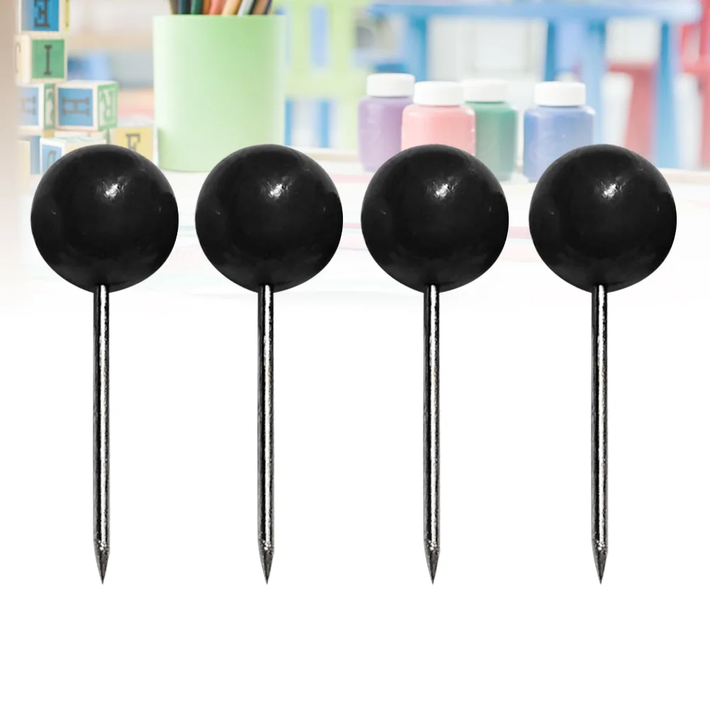 Push Pin Map Tacks Board Round Cork Thumb Pushpins Sewing Black Drawing Red Pushpin Wall Clips Decorative Maps Crafts Tack