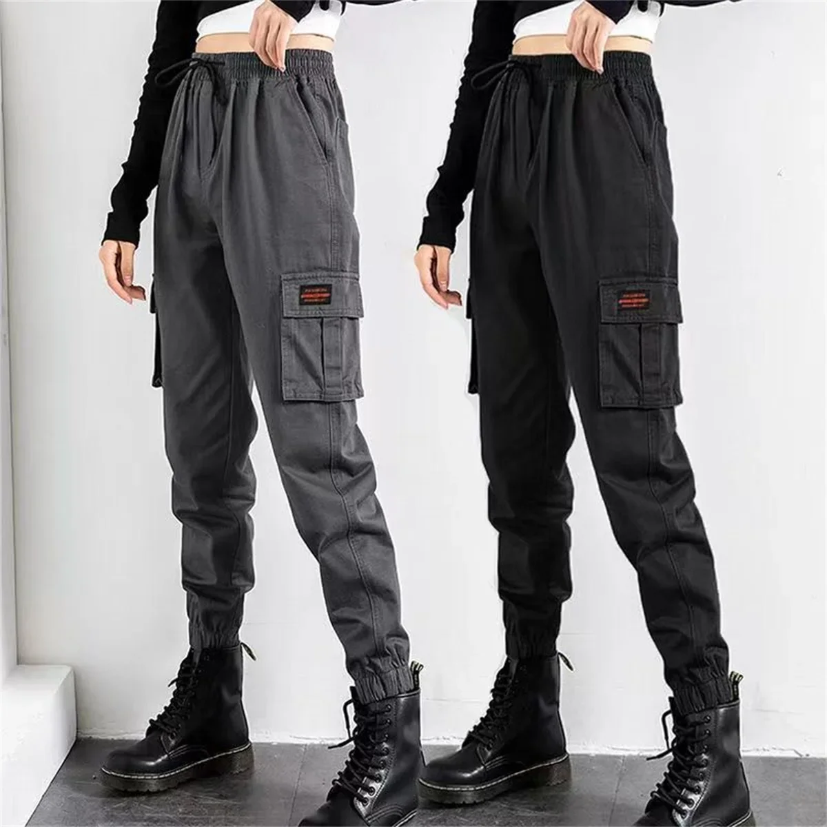 New Trendy Solid Color Pants, Multi Flap Pocket Men's Cargo Pants, Loose Casual Outdoor Pants, Men's Work Pants Oversized Pants
