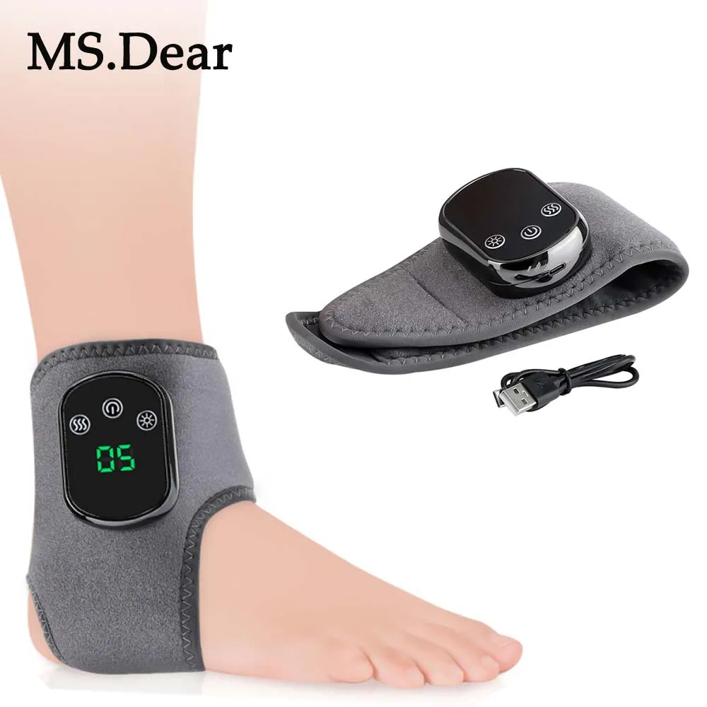 

Heated Wrist Support Brace Electric Wrist/Ankle Vibration Massage Breathable Strap Heating Pad Wrap for Joint Protection