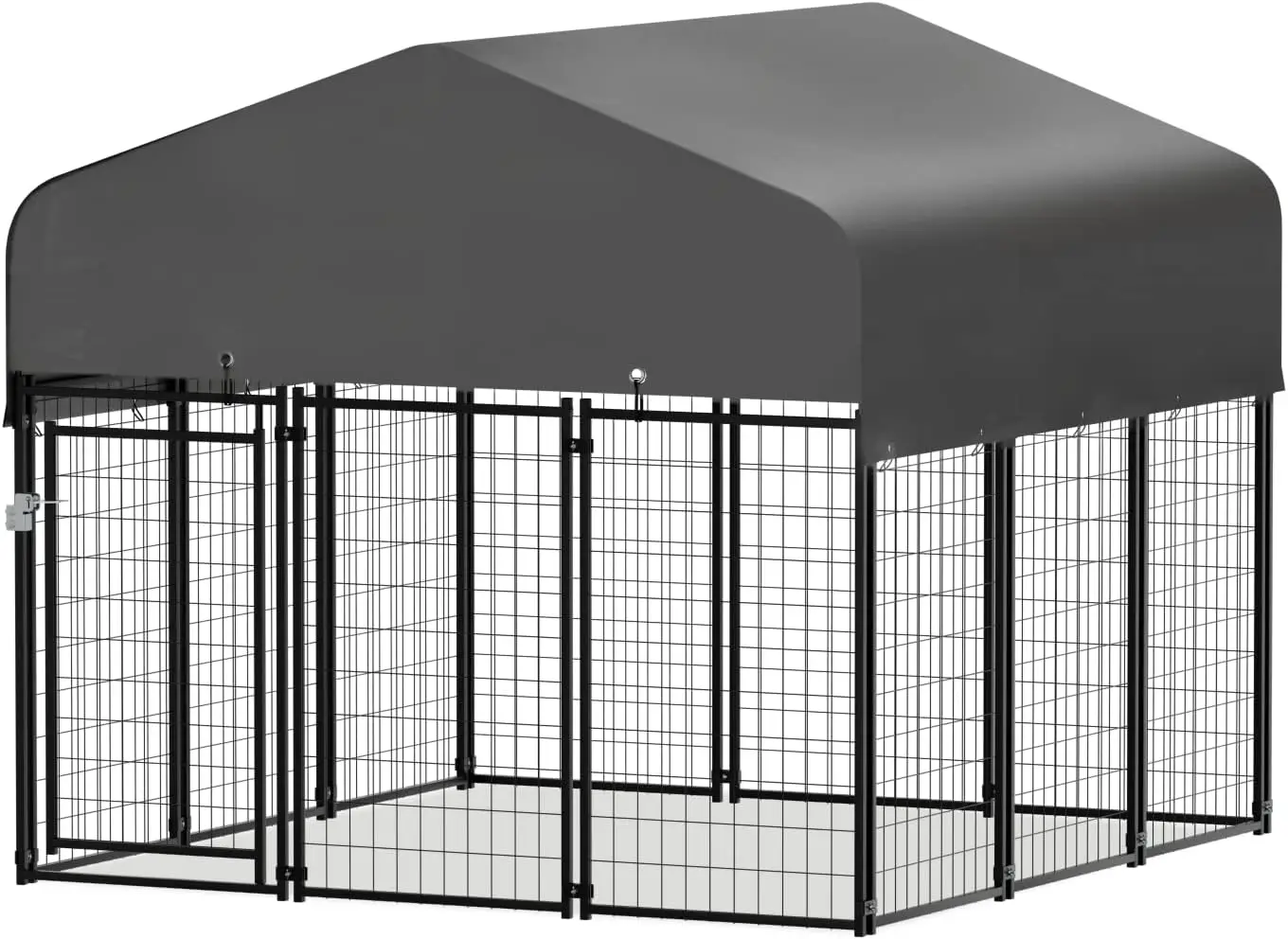 Magshion Extra-Large Dog Kennel with Waterproof Cover Outdoor Heavy Duty Galvanized Metal Animal Pet Enclosure with Lockable