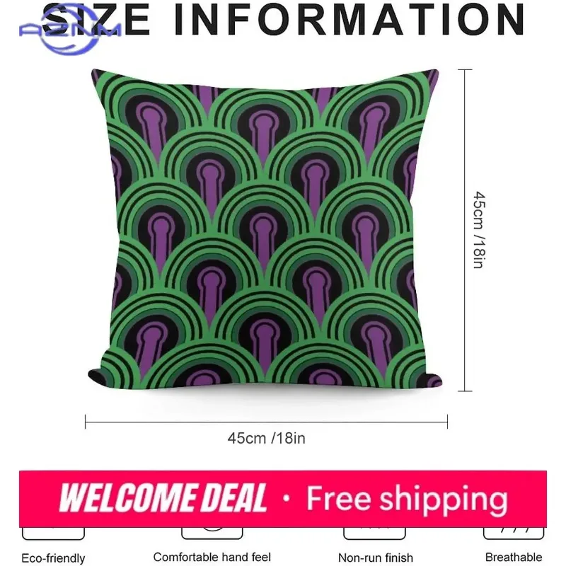 Overlook Hotel Carpet From The Shining Purple Green Throw Pillow Cover Cozy Square Pillowcase Home Decorative for Bed Couch Sofa