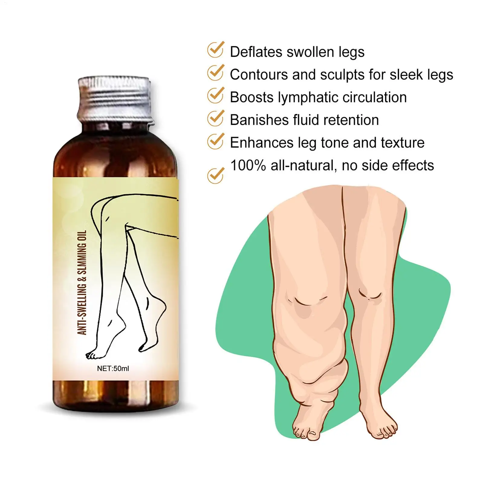 Unisex Body Firming Oil Natural Leg Massage Oil Health Care Supplies for Neck Relaxation Legs Knee Belly Thigh Abdomen Hands Arm