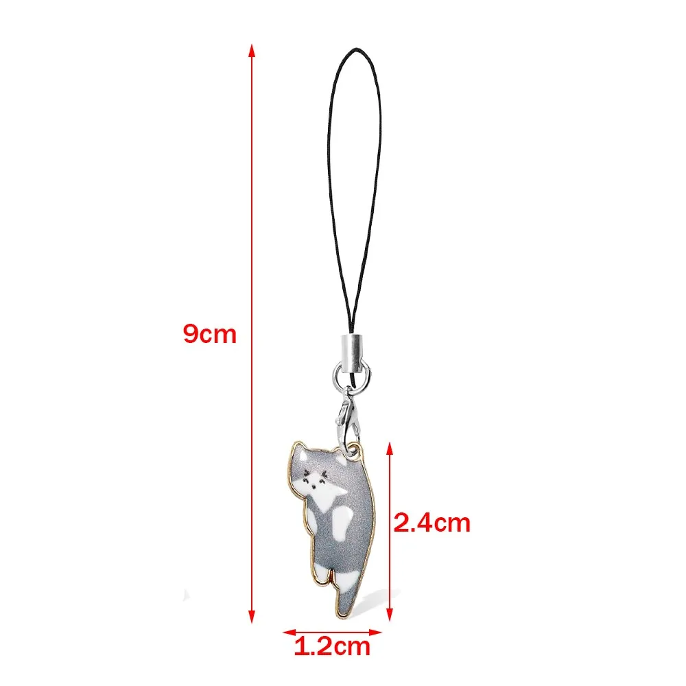 6Pieces Cat Charm for Mobile Phone, Kawaii Charms Strap, Cute Hanging Cat for Backpack, Wallet, Keychain Pendant