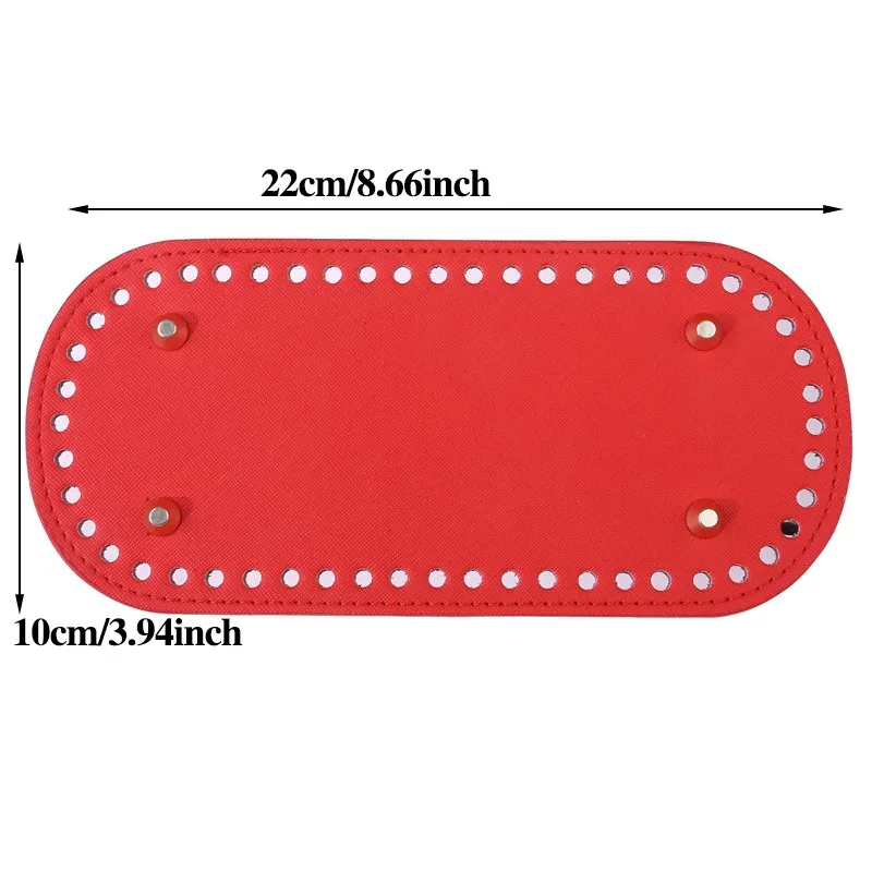 Bolsa de cuero PU de 22x10Cm, parte inferior ovalada para bolso tejido, accesorios, parte inferior hecha a mano, bolsa de ganchillo DIY, parte