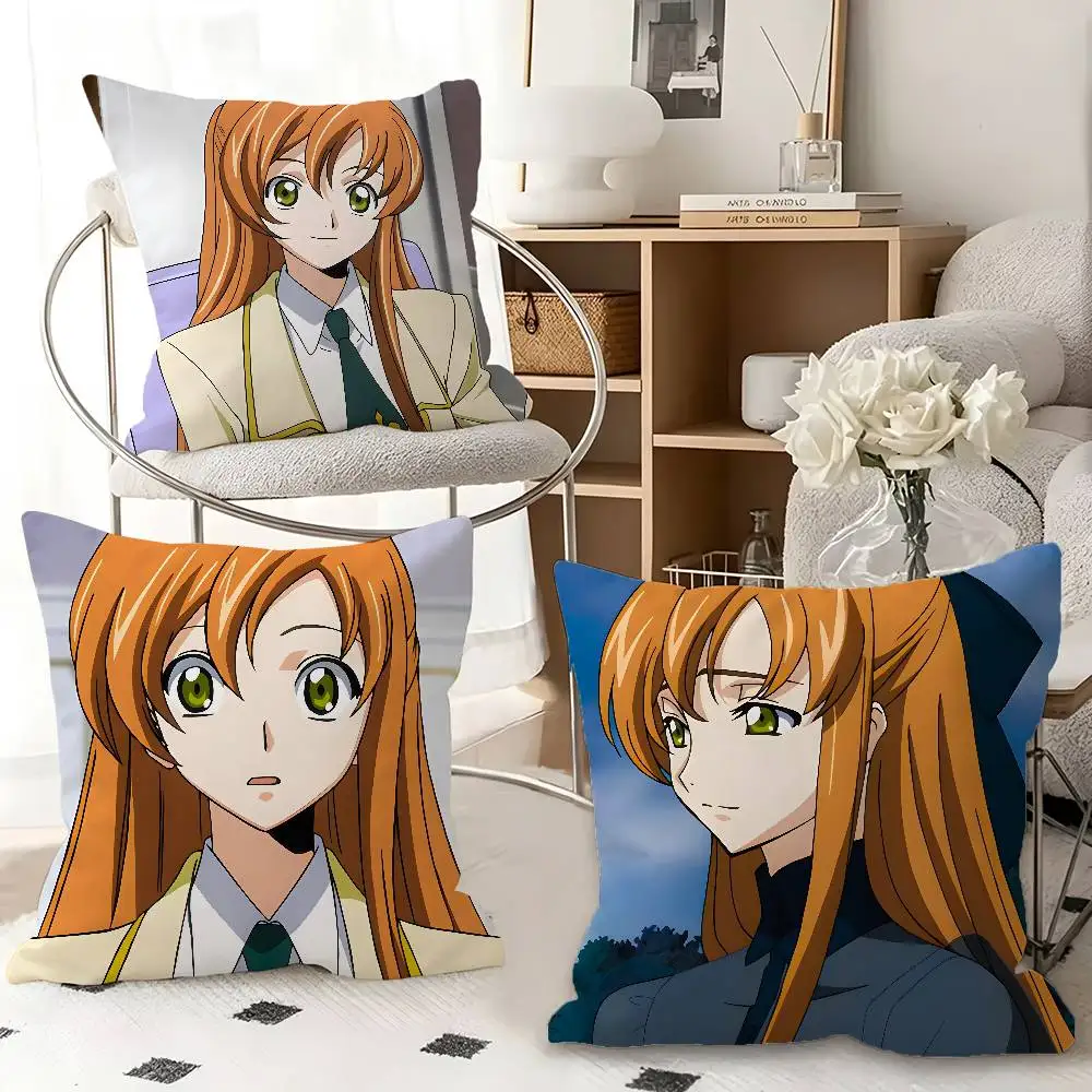 1pc Shirley Fenette Code Geass Pillow Case Fashion Square Pillowcase Bedroom Sofa Room Ins Decoration Leisure