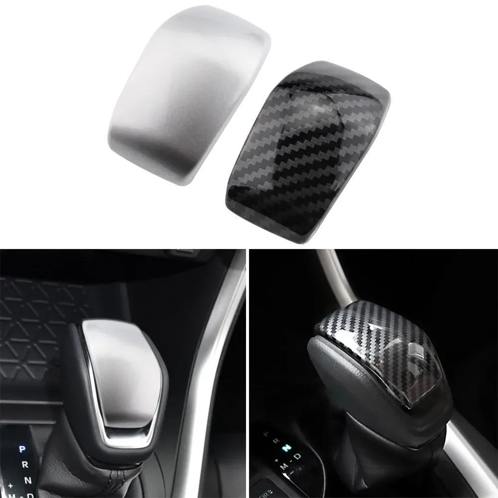 ABS Carbon Fiber Car Gear Shift Knob Gear Head Cover Trim Sticker for Toyota RAV4 RAV 4 2019 2020 2021 2022 XA50 Accessories