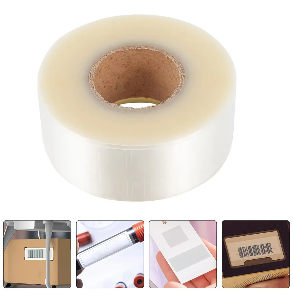 

1 шт., 1 рулон прозрачных защитных наклеек, водонепроницаемые самоклеящиеся ПВХ-наклейки для защиты штрих-кодов, устойчивые к царапинам этикетки
