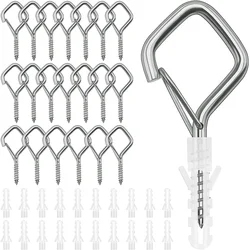 10/20 PCS Q-Hanger Hooks Outdoor, Screw Hooks for Outdoor String Lights, Screw Hooks with Safety Buckle, for Hanging Plants