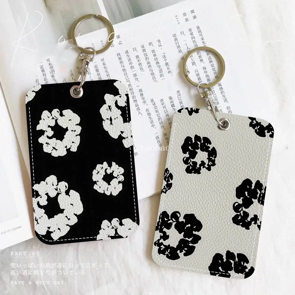 Brand D-Denim T-Tears 1Pc Access Card Case Leather Card Holder Keychain Key Ring Door Access Tags ID Card Case Keychain