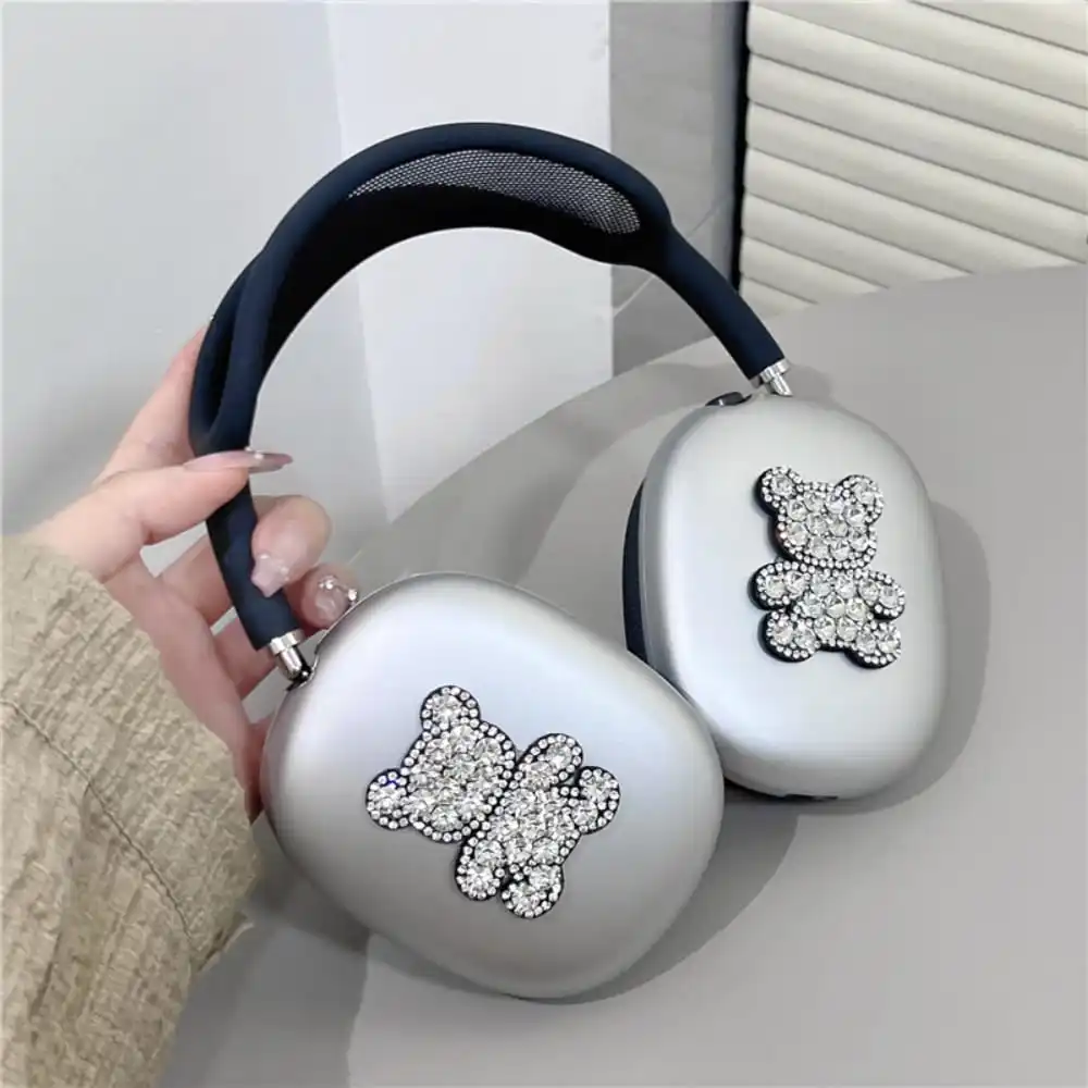 جراب واقي لسماعة كرتون لطيفة ، حفر فلاش ، دب ، ناعم ، شفاف ، مضاد للسقوط ، غطاء حماية لسماعات AirPods Max ، تخفيضات كبيرة