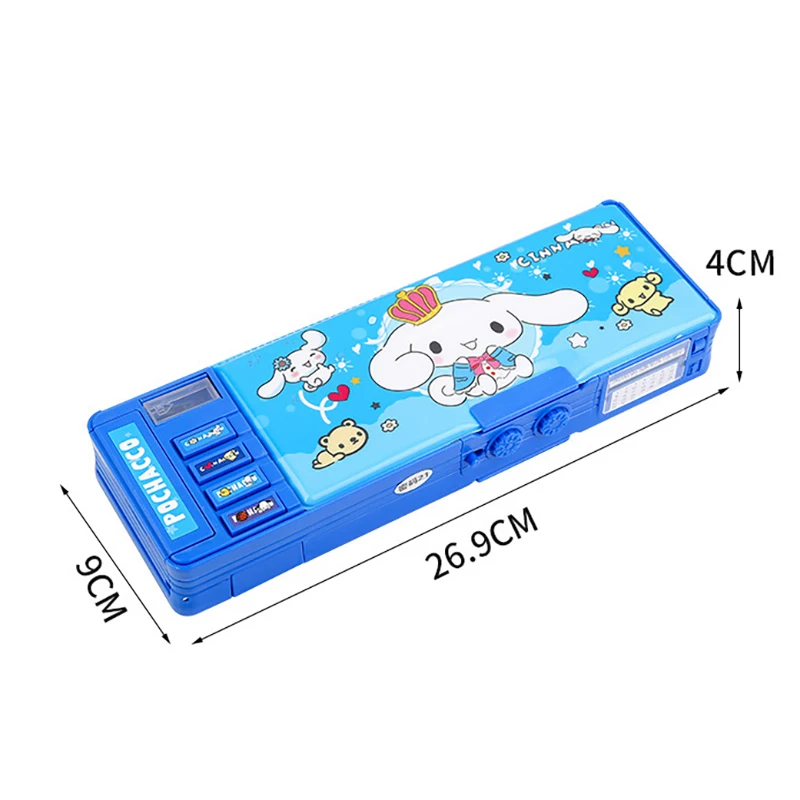 Imagem -06 - Sanrio Multi Funcional Large Capacidade Pencil Box Kuromi Melody Papelaria Caixa Senha de Bloqueio Presente Infantil Novo