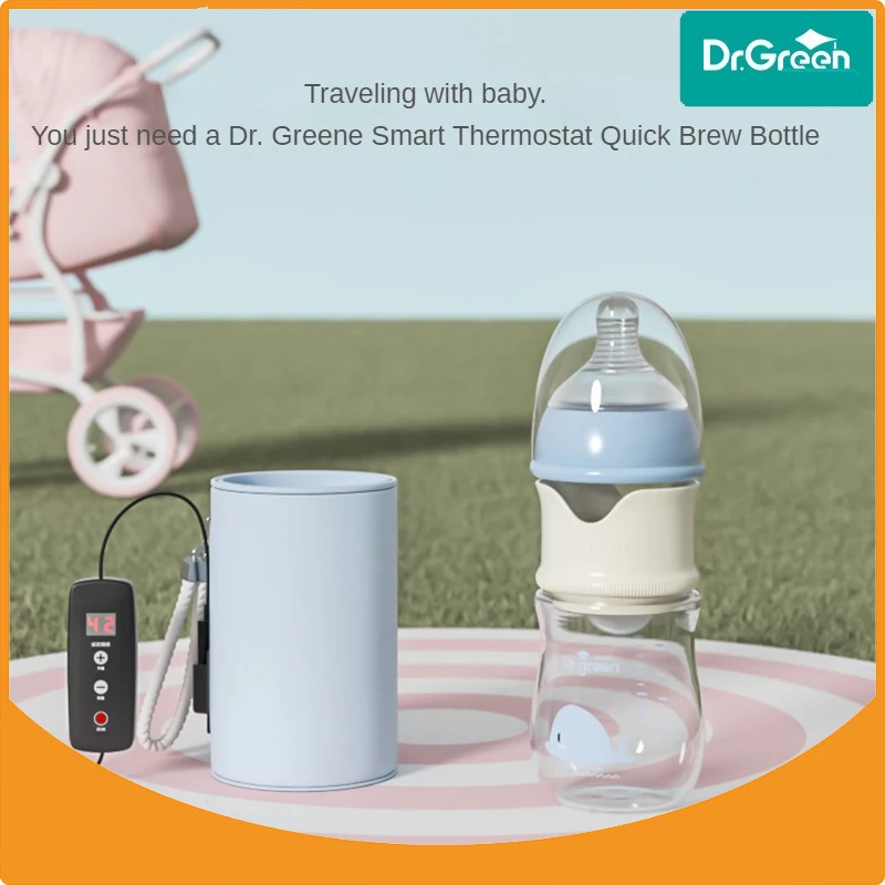 Dr.Green Babyfles voor pasgeborenen USB Slimme thermostaat PPSU 150 ml / 240 ml / 300 ml Verzegelde isolatie Snelle melkvulling Verwijderbaar / wasbaar