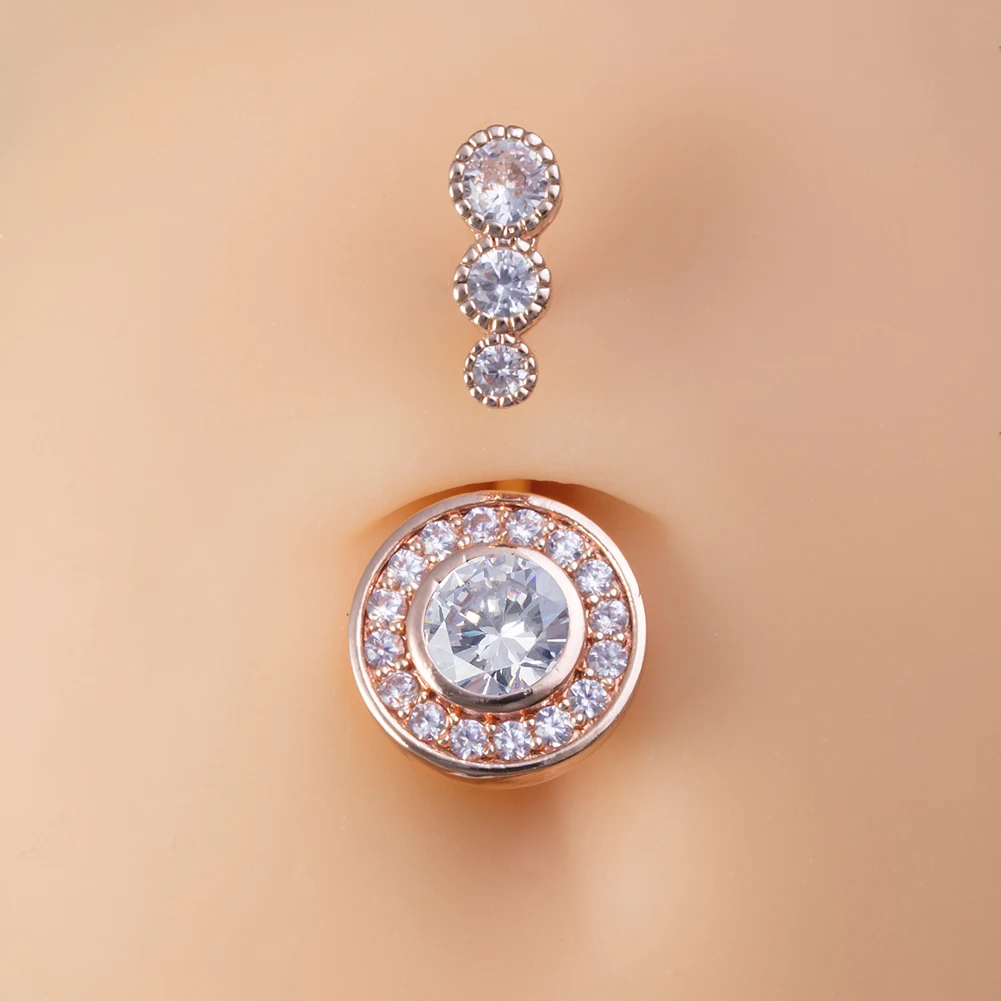 1pc 316L Surgical Steel Belly Button Rings Clear CZ Navel Rings 14G Sexy Belly Rings Cubic Zirconia Belly Navel Piercing Jewelry