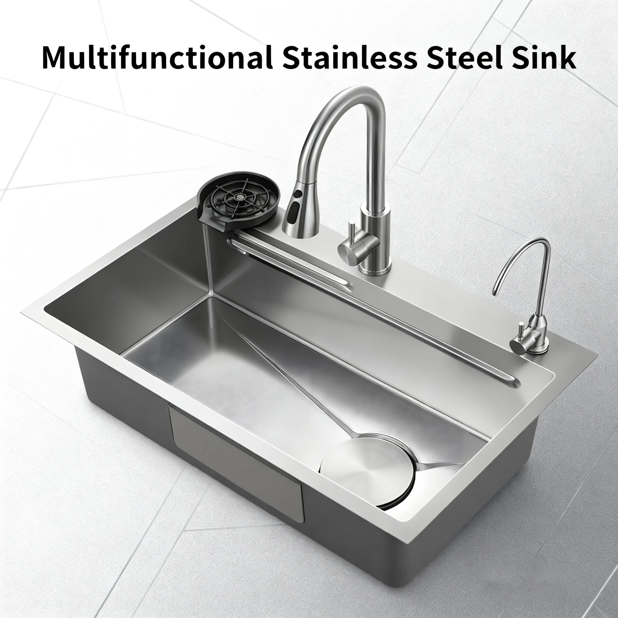 

Stainless Steel Kitchen Sink Nano Honeycomb Embossed Scratch and Abrasion Resistant Household Large Single Slot Wash Dish Basin