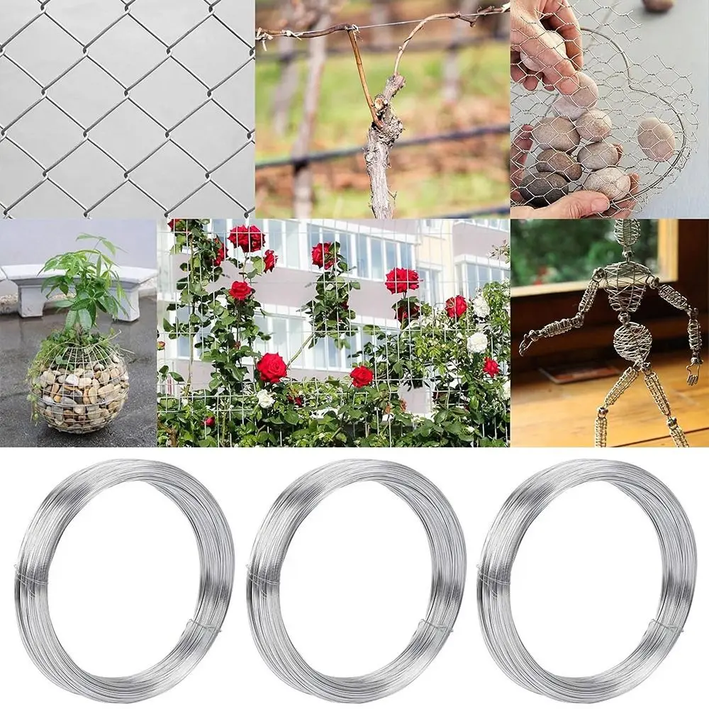 Galvanized Iron Wire Fine Steel Wire Rope Handmade Multi-Purpose Steel Wire Ideal for Crafts DIY Projects Fastening Fixing Up