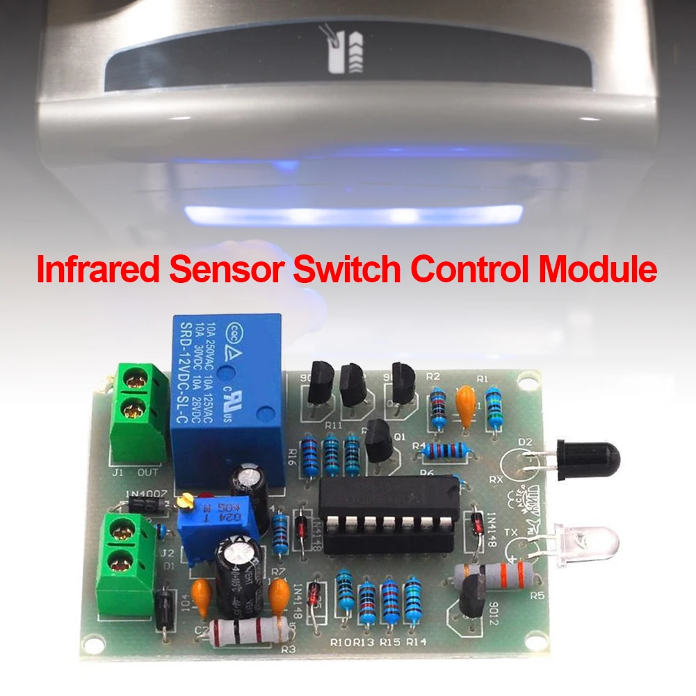 Infrarot-Näherungsschalter DIY Kit Steuerschalter DIY Kit 0-40s Einstellbare Verzögerung Näherung Automatischer Wasserhahn IR-Sensormodul