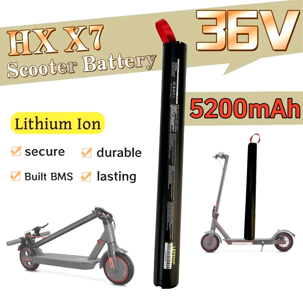 

36V 5200mAh For HX X7 Scooter Battery Replace Scooter Battery Accessories Lithium ion Rechargeable Battery Pack